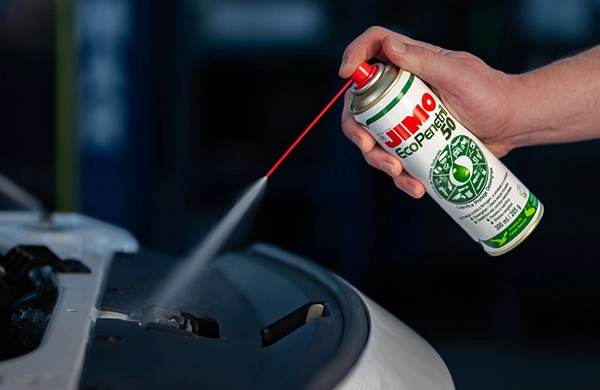 JIMO Ecopenetril 50 é um lubrificante natural multifuncional para uso doméstico, industrial, esportivo e automotivo. composto por óleos de fontes naturais e biodegradáveis, ele lubrifica, desengripa e protege contra umidade e oxidação, além de ser dielétrico, não conduzindo eletricidade