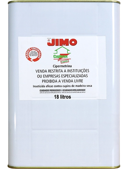 JIMO Cupinox Líquido é um inseticida concentrado de ação preventiva e curativa, eficaz contra cupins da madeira seca. recomendado para construção civil e indústria moveleira, pode ser aplicado por pincelamento, pulverização ou imersão após diluição em solvente.