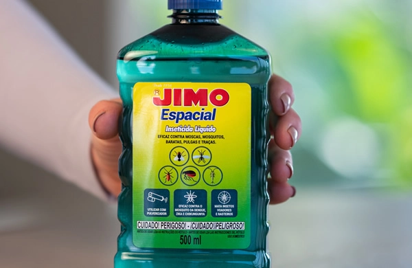 JIMO Espacial é um inseticida eficaz contra insetos voadores e rasteiros. para o uso em ambientes fechados com infestação.