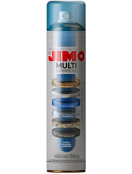 O JIMO Multisuperfícies pode ser aplicado nas mais variadas superfícies para a limpeza de diversos tipos de sujeira sem que seja necessário utilizar água. basta aplicar e enxugar, sem esforço, para que as superfícies voltem a brilhar. ele oferece praticidade para a limpeza diária.
