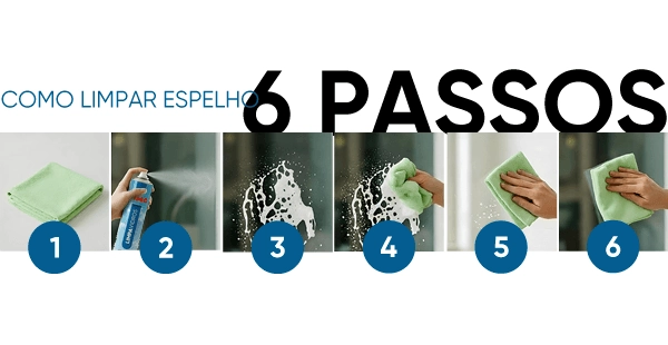6 passos para limpar espelhos com jimo limpa vidros