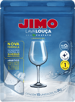 Jimo Lava-Louça sem fosfato embalagem hidrossolúvel
