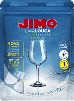 Jimo Lava-Louça sem fosfato embalagem hidrossolúvel